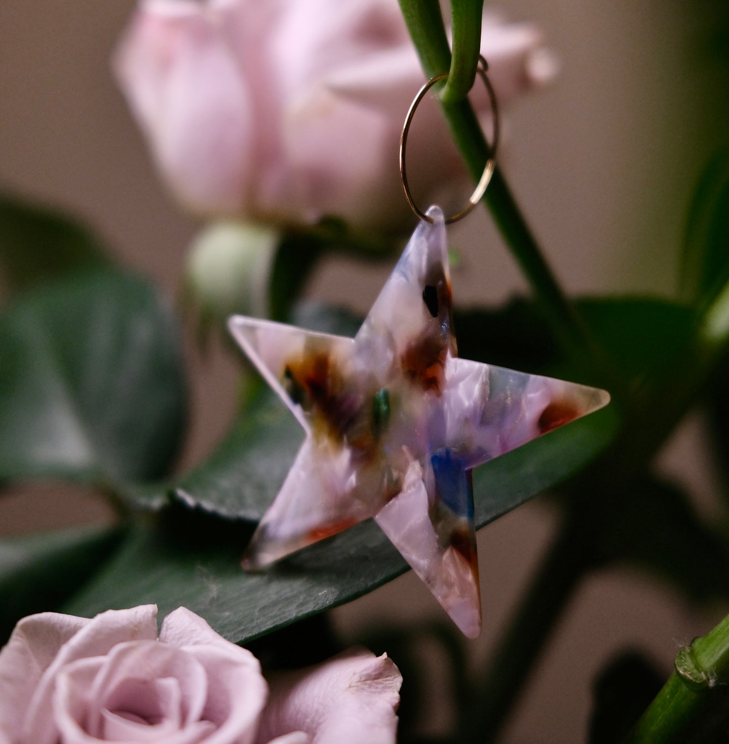 MANTA PINK STAR DROP EARRINGS