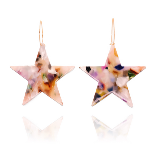 MANTA PINK STAR DROP EARRINGS