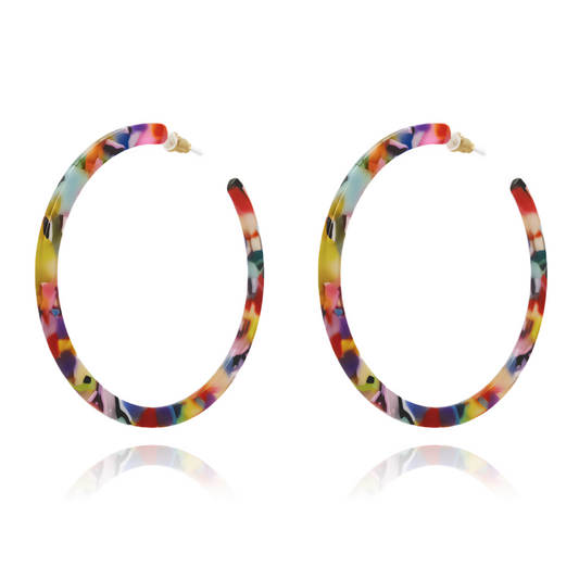 RAINBOW HOOP EARRINGS