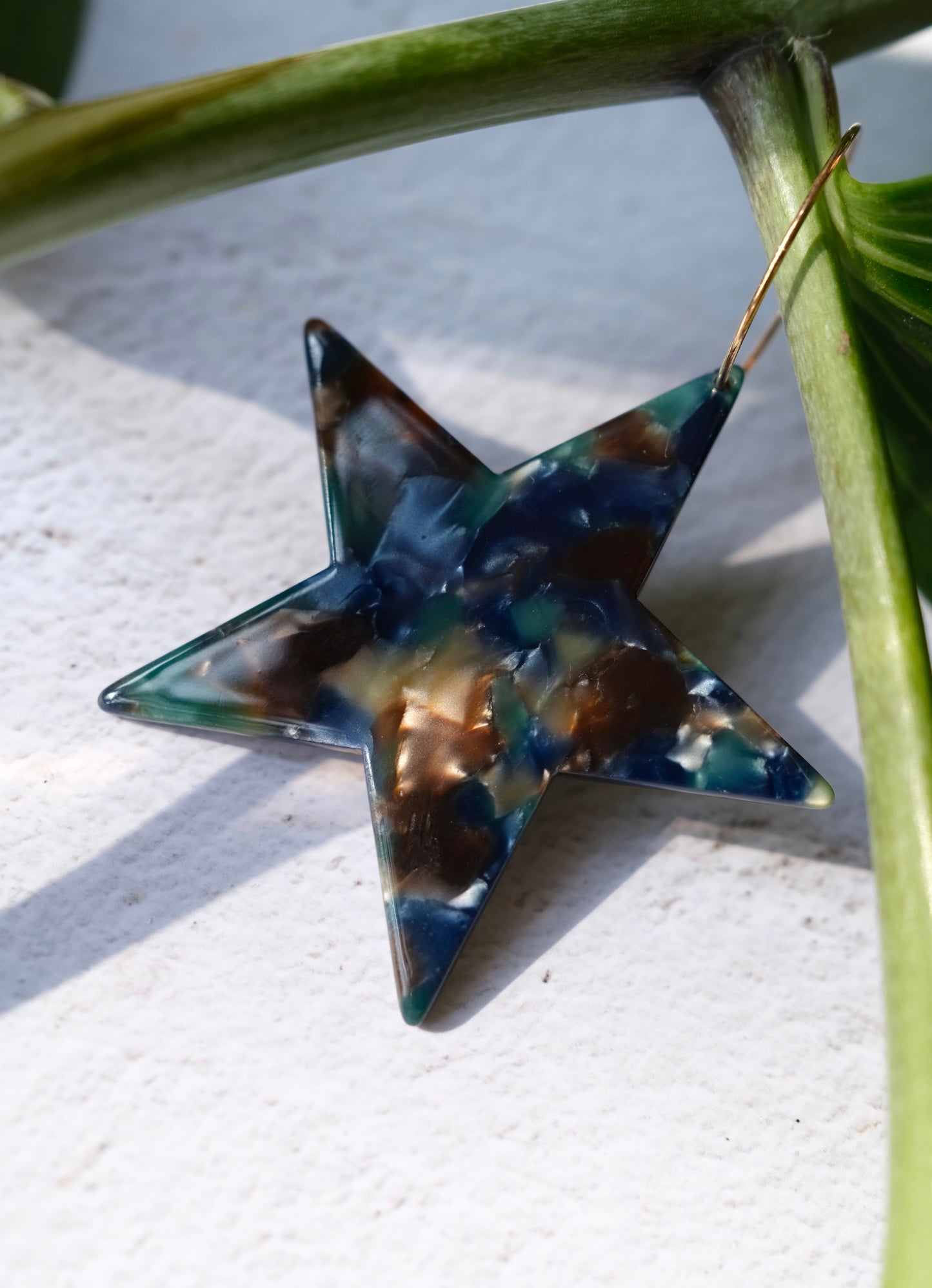 COSMIC BLUE STAR DROP EARRINGS