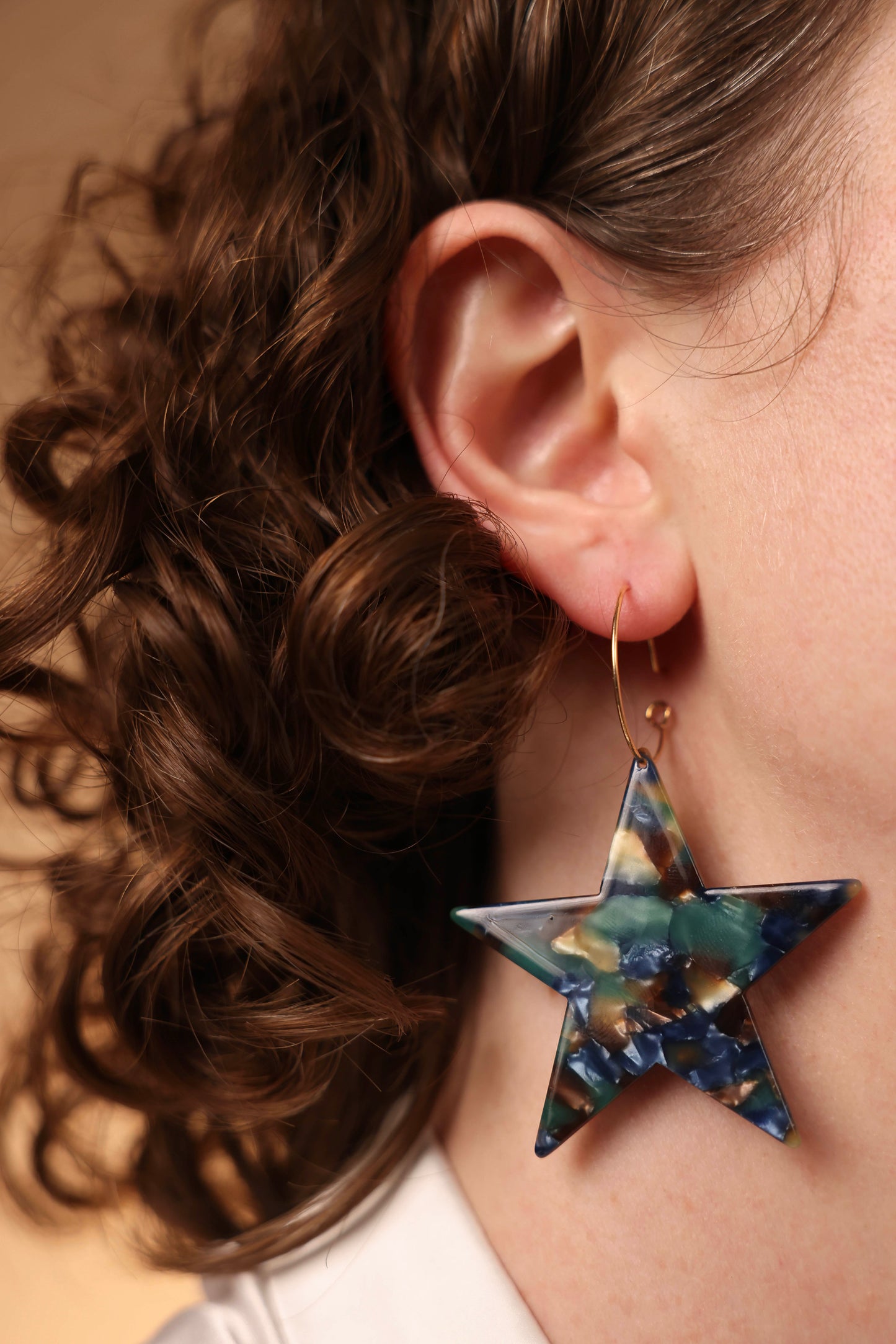 COSMIC BLUE STAR DROP EARRINGS