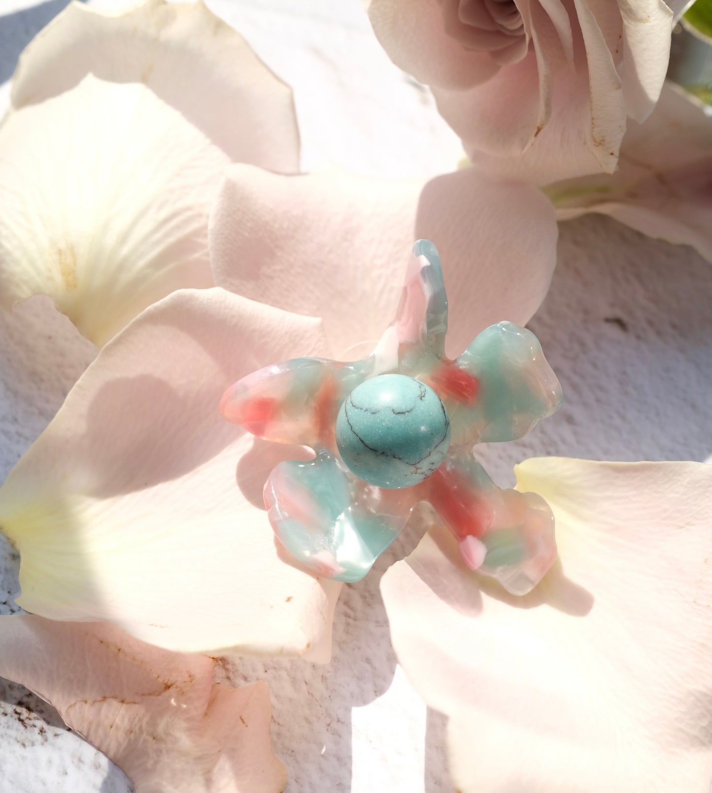 GARDEN MULTI TURQUOISE BLOSSOM BUTTON EARRINGS